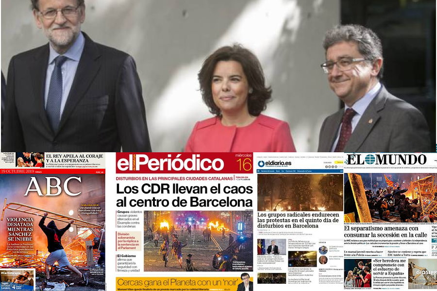 La Barcelona en llamas contrasta con la firmeza del Gobierno de Rajoy