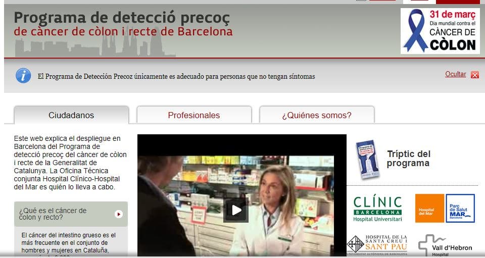 programa de detección del cáncer de colon y de recto en Barcelona