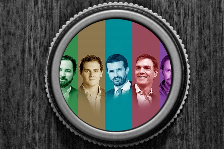 El lado más personas de los principales lideres de los partidos políticos en España