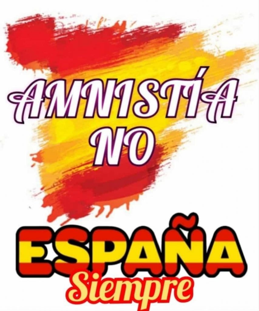 La sociedad civil española dice No a la Amnistía. Cartel infomativo